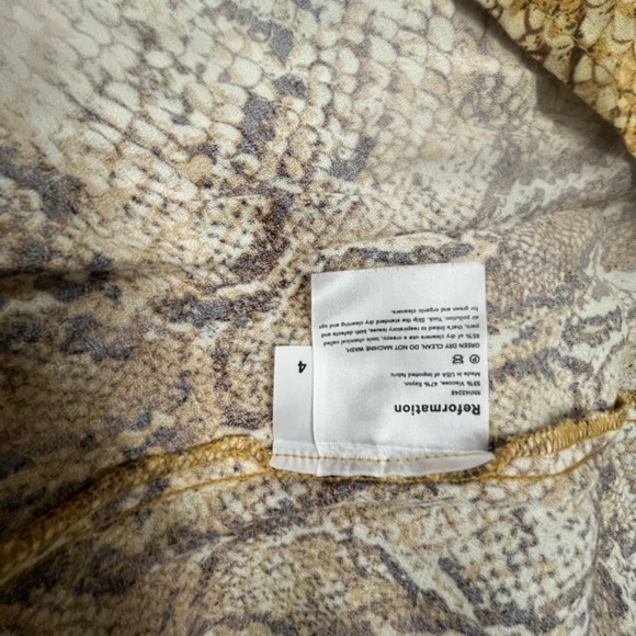 Reformation Cremini Boa Snake Print Dress 4 - Picture 7 of 7